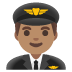 👨🏽‍✈️ man pilot: medium skin tone display on Google